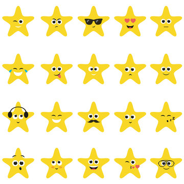 stars with smiley faces
