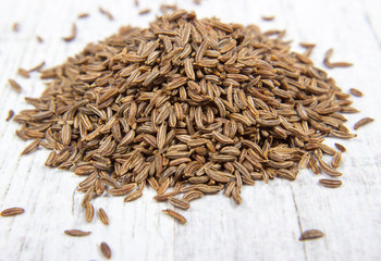Close up of cumin seeds. Spice.
