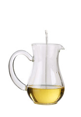 Bottle of pure olive oil(Pouring olive oil form your brand)