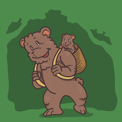 Obraz na płótnie Canvas Bear with cub