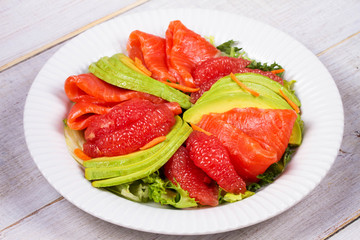 Smoked Salmon, Avocado and Grapefruit Salad