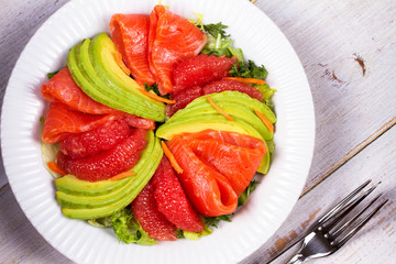 Smoked Salmon, Avocado and Grapefruit Salad