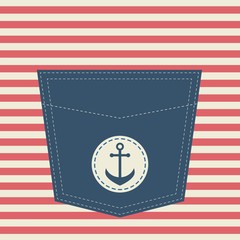 Illustration of a pocket with anchor