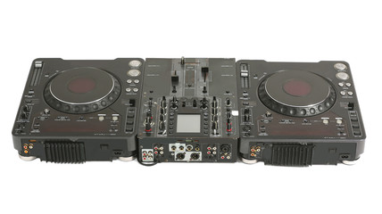 DJ mixer isolated on white