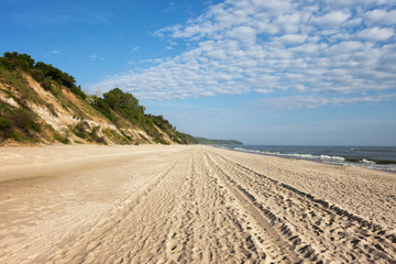 Baltic Sea Wide Sandy Beach in Chlapowo