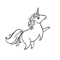 Vector Illustration of a Hand Drawn Unicorn Doodle