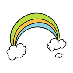 Vector Illustration of a Hand Drawn Rainbow Doodle