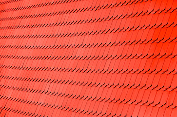 Close up of red roof texture