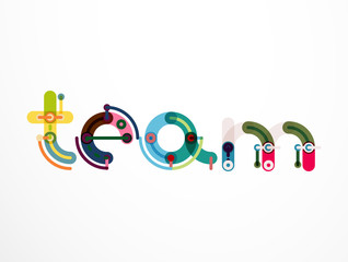 Team word lettering banner