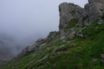 槍ヶ岳　硫黄乗越　山脈　山々　山頂　眺望　北アルプス　登山　空　絶景　雲　たいよ