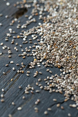 chia seeds onw ooden surface
