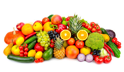 collection fresh fruits and vegetables