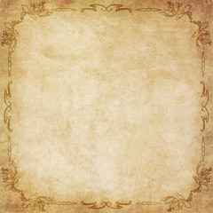 Old paper with floral frame