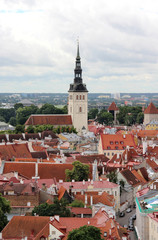 Naklejka na ściany i meble Beautiful panorama of Tallin, Estonia