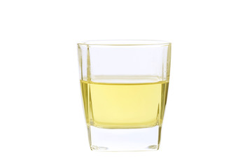 Peanut oil in a glass cup