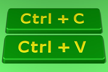 Naklejka premium Concept: Copy paste buttons. 3D rendering.