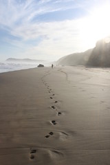 footsteps on a sandy beach