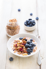 Granola yogurt breakfast.