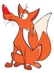 Illustration of a Red Fox. Cartoon Character