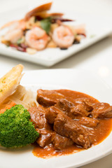Pork stew with pasta