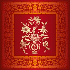 wedding card design, paisley floral pattern , India