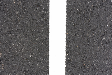 Fototapeta premium Road background or New asphalt texture with white line vertical or abstract background and.Close up