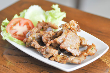 fried pork with vegetable