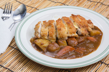 Fry pork tongkatsu Japanese curry with rice