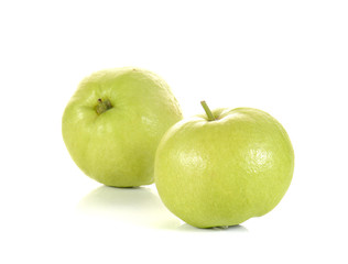 Fresh guava full ball on white background.