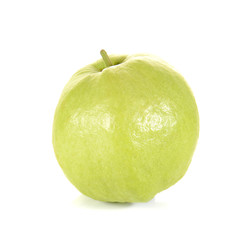 Fresh guava full ball on white background.