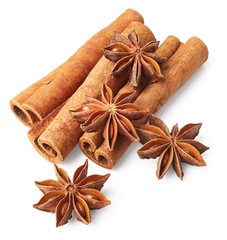 Star anise and cinnamon