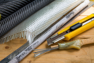 Carbon fiber Kevlar composite material background