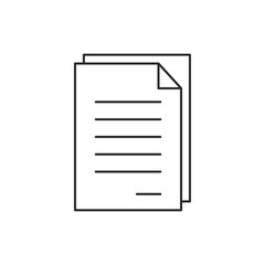 Outline document icon isolated on white background
