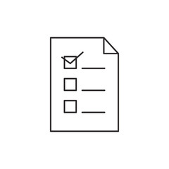 Outline document icon isolated on white background