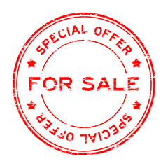 Grunge red special offer and for sale rubber stamp