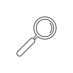 Outline magnifier icon isolated on white background