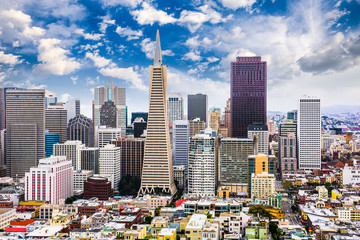 San Francisco, California Skyline - obrazy, fototapety, plakaty