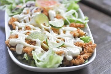crispy chicken with lime sauce