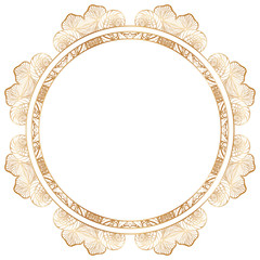 Round floral border frame silhouettes. Can be used for decoration and design photo frame, menu, card, scrapbook, album. Vector Illustration.