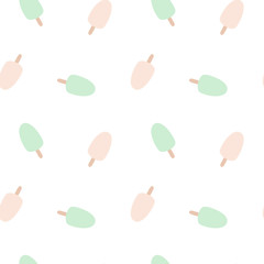 pink and mint ice cream seamless vector pattern background illustration

