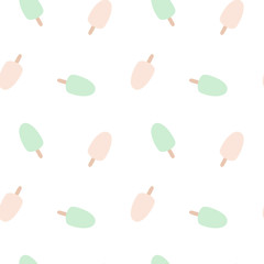 pink and mint ice cream seamless vector pattern background illustration

