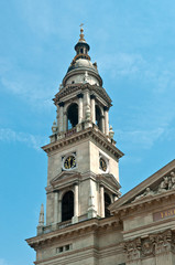 Fototapeta na wymiar Tower of St. Stephen's Basilica in Budapest.