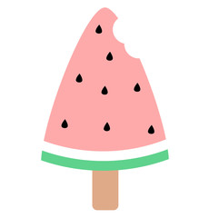 cute watermelon bitten ice cream vector illustration

