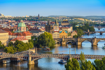 Prague city skyline - obrazy, fototapety, plakaty
