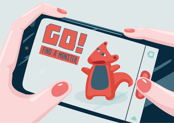 Go. Find a monster with  phone. Mobile game