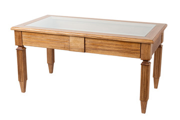 wooden coffee table isolated