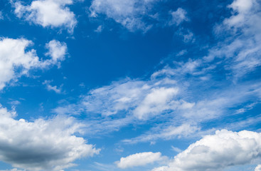 Amazing blue sky with the big white clouds - nature background