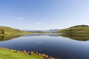 Bright clear day at the water