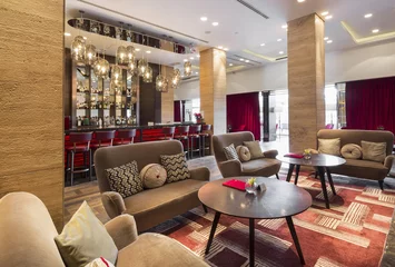 Fotobehang Hotel chique bar in hotel lobby interior  © arizanko