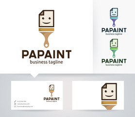 Paper Paint vector logo with alternative colors and business card template